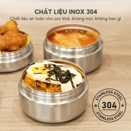 Hộp cơm giữ nhiệt 4 ngăn inox 304 Lebenlang Đức LBT856, dung tích 2.2L kèm đũa