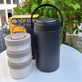 Hộp cơm giữ nhiệt 3 tầng Inox 304 Lebenlang LBL2019 dung tích 2.4L