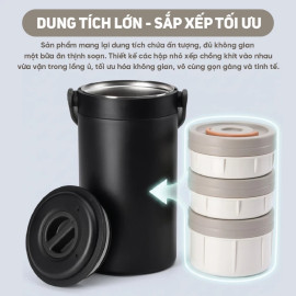 Hộp cơm giữ nhiệt 3 tầng Inox 304 Lebenlang LBL2019 dung tích 2.4L