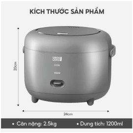 Nồi cơm điện lòng Inox 304 Lebenlang LBL0581 dung tích 1.2L bảo hành 2 năm