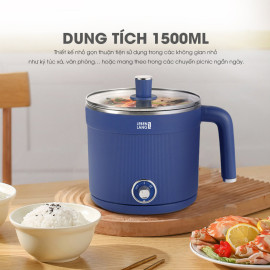 Nồi lẩu điện mini đa năng Lebenlang LBL0606 dung tích 1.5L công suất 600W