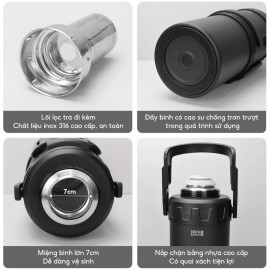 Phích giữ nhiệt Inox 316 Lebenlang LBL3025 dung tích 6L kèm lõi lọc trà