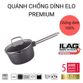 Quánh bột chống dính Elo Premium New Solution 16cm vung kính đáy từ hàng Đức