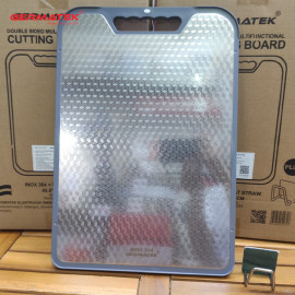Thớt 2 mặt Inox 304 và nhựa lúa mạch kháng khuẩn Germatek GE-0235 chuẩn hàng Đức