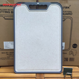 Thớt 2 mặt Inox 304 và nhựa lúa mạch kháng khuẩn Germatek GE-0235 chuẩn hàng Đức