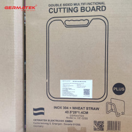 Thớt 2 mặt Inox 304 và nhựa lúa mạch kháng khuẩn Germatek GE-0235 chuẩn hàng Đức