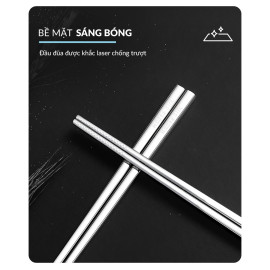 Bộ 10 đôi đũa inox 316L Haatz Hàn Quốc CIM316 bảo hành 24 tháng