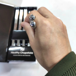 Bộ 10 đôi đũa ăn inox 316 hoa văn chống trơn trượt Gume Hàn Quốc