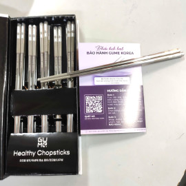 Bộ 10 đôi đũa ăn inox 316 hoa văn chống trơn trượt Gume Hàn Quốc