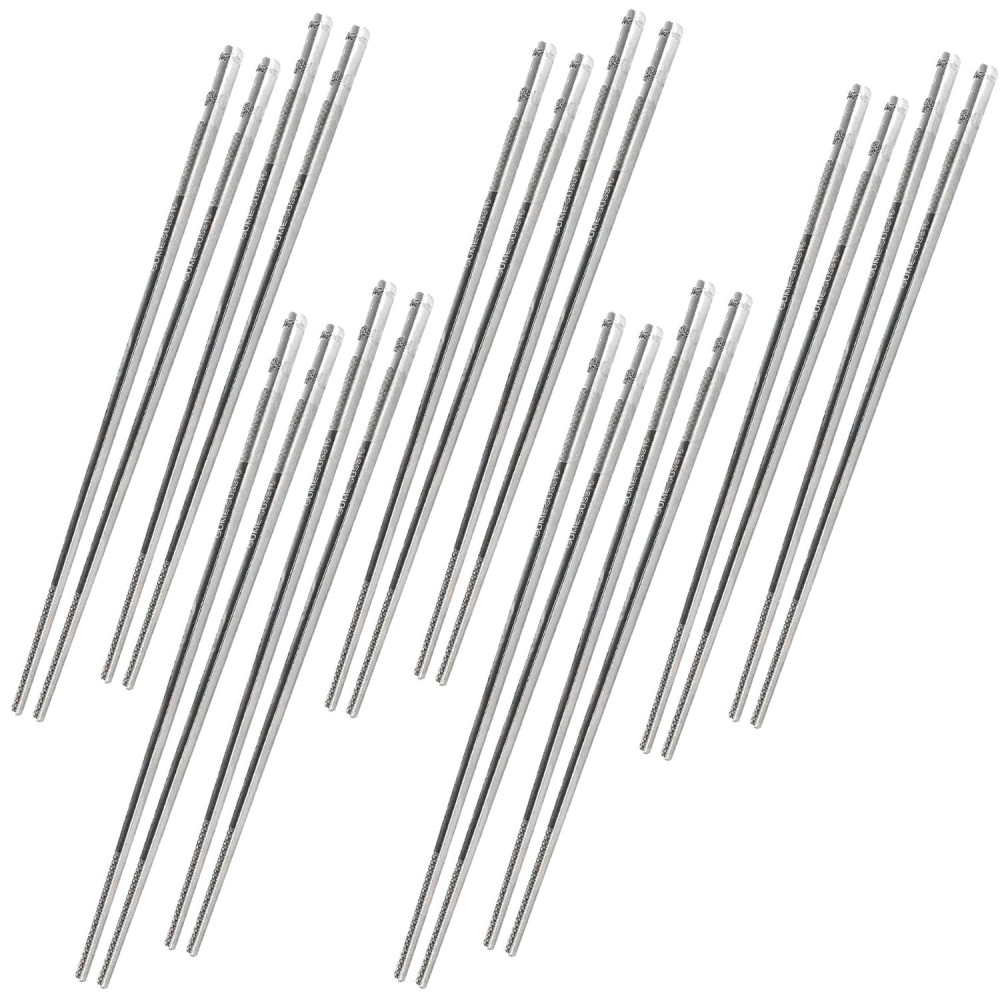 Bộ 10 đôi đũa ăn inox 316 hoa văn chống trơn trượt Gume Hàn Quốc