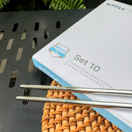 Bộ 10 đôi đũa inox 316L kháng khuẩn Haatz Hàn Quốc HCS079