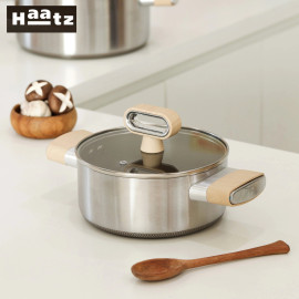 Bộ 3 nồi inox 316 đúc liền 7 lớp chống dính Titanium Aura Haatz 18/20/24cm