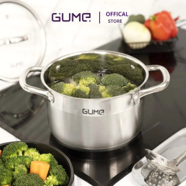 Nồi Inox 304 đáy 5 lớp Gume Hàn Quốc 18cm, bảo hành 5 năm