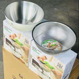 Bộ rổ chậu Inox 304 GUME Hàn Quốc GM-DR0025 size 25cm