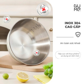 Bộ rổ chậu Inox 304 GUME Hàn Quốc GM-DR0025 size 25cm