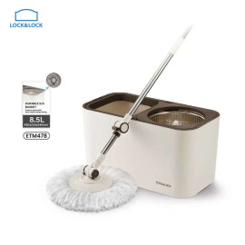 Bộ lau nhà xoay tay Lock&Lock Dual Bucket Spin Mop ETM478 kèm 2 bông lau