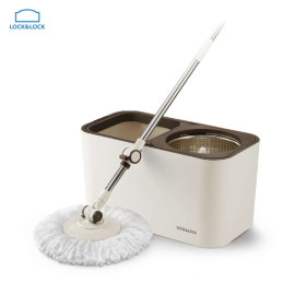 Bộ lau nhà xoay tay Lock&Lock Dual Bucket Spin Mop ETM478 kèm 2 bông lau