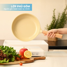 Chảo chống dính phủ gốm Haatz Hàn Quốc size 24cm đáy từ