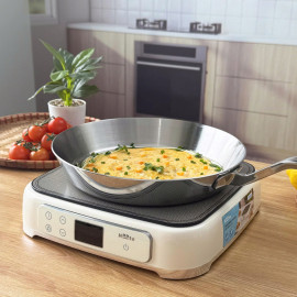 Chảo inox 316 liền khối, cạn lòng Haatz CIC6820 size 24cm