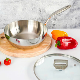 Chảo inox 316 đúc liền khối sâu lòng Haatz Hàn Quốc 26cm