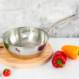 Chảo inox 316 đúc liền khối sâu lòng Haatz Hàn Quốc 24cm