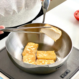 Chảo inox 316 đúc liền khối sâu lòng Haatz Hàn Quốc 24cm