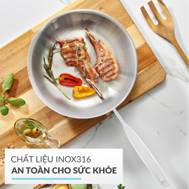 Chảo inox 316 đúc liền khối sâu lòng Haatz Hàn Quốc 26cm