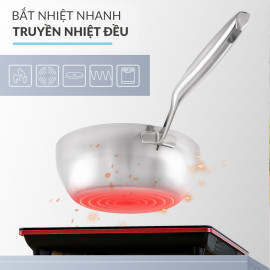 Chảo inox 316 đúc liền khối sâu lòng Haatz Hàn Quốc 24cm