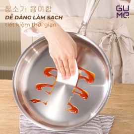 Chảo Inox 18/10 nguyên khối 5 lớp Gume Hàn Quốc size 20cm