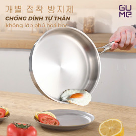 Chảo Inox 18/10 nguyên khối 5 lớp Gume Hàn Quốc size 20cm