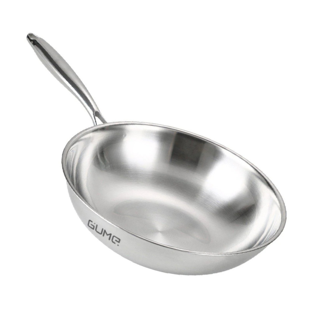 Chảo sâu lòng Inox 304 đúc liền khối 5 lớp GUME Hàn Quốc 28cm, bảo hành 5 năm