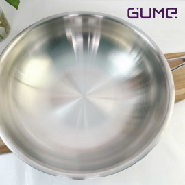 Chảo sâu lòng Inox 304 đúc liền khối 5 lớp GUME Hàn Quốc 28cm, bảo hành 5 năm