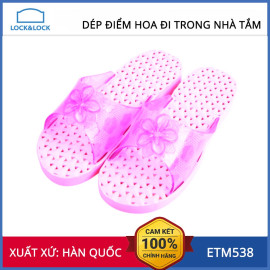 Dép nhựa điểm hoa đi trong nhà tắm Lock&lock ETM538 màu hồng - Xuất xứ Hàn Quốc