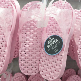 Dép nhựa điểm hoa đi trong nhà tắm Lock&lock ETM538 màu hồng - Xuất xứ Hàn Quốc