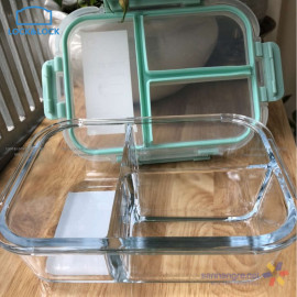 Hộp thủy tinh chia 3 ngăn Lock&Lock Glass Food Container LLG458 dung tích 1040ml