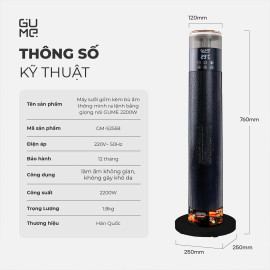 Máy sưởi gốm kiêm bù ẩm Ceramic GUME Hàn Quốc GM-S2558 điều khiển bằng giọng nói