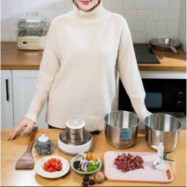 Máy xay thịt đa năng 2 cối inox Haatz Hàn Quốc CIM382, bảo hành 24 tháng