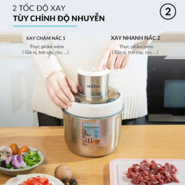 Máy xay thịt đa năng 2 cối inox Haatz Hàn Quốc CIM382, bảo hành 24 tháng