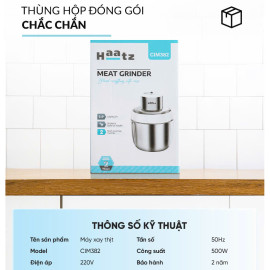 Máy xay thịt đa năng 2 cối inox Haatz Hàn Quốc CIM382, bảo hành 24 tháng