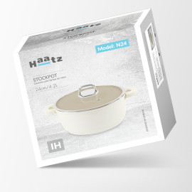 Nồi nhôm chống dính phủ gốm Haatz Hàn Quốc dung tích 4.2L size 24cm