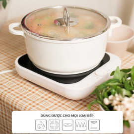 Nồi nhôm chống dính phủ gốm Haatz Hàn Quốc dung tích 4.2L size 24cm