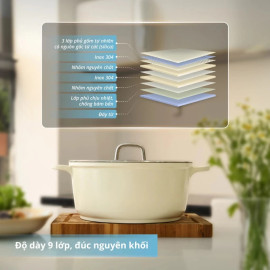 Nồi nhôm chống dính phủ gốm Haatz Hàn Quốc dung tích 4.2L size 24cm