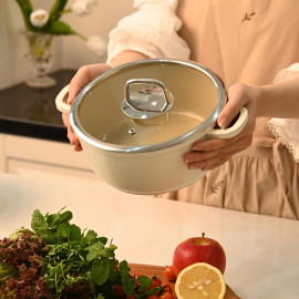 Nồi chống dính phủ gốm Haatz Hàn Quốc dung tích 2.2L size 20cm