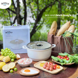 Nồi nhôm chống dính phủ gốm Haatz Hàn Quốc dung tích 4.2L size 24cm