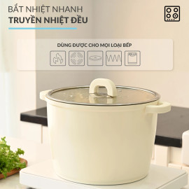 Nồi luộc gà chống dính phủ gốm Haatz Hàn Quốc dung tích 10L size 28cm