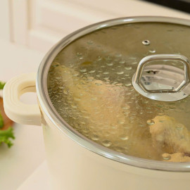 Quánh chống dính phủ gốm Haatz Hàn Quốc size 18cm vung kính đáy từ