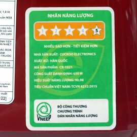 Nồi cơm điện Cuckoo CR-1021R dung tích 1.8L chính hãng Made in Korea