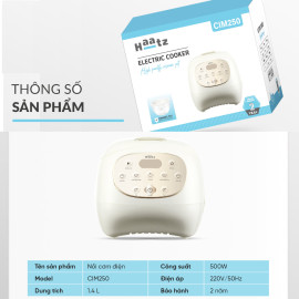 Nồi cơm điện tử ruột sứ Haatz Hàn Quốc CIM250 dung tích 1.4L