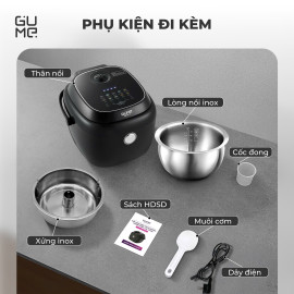 Nồi cơm điện tử ruột inox 316 Gume Hàn Quốc RC1430 tặng kèm ruột phủ sứ