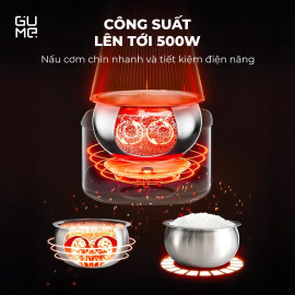 Nồi cơm điện tử ruột inox 316 Gume Hàn Quốc RC1430 tặng kèm ruột phủ sứ